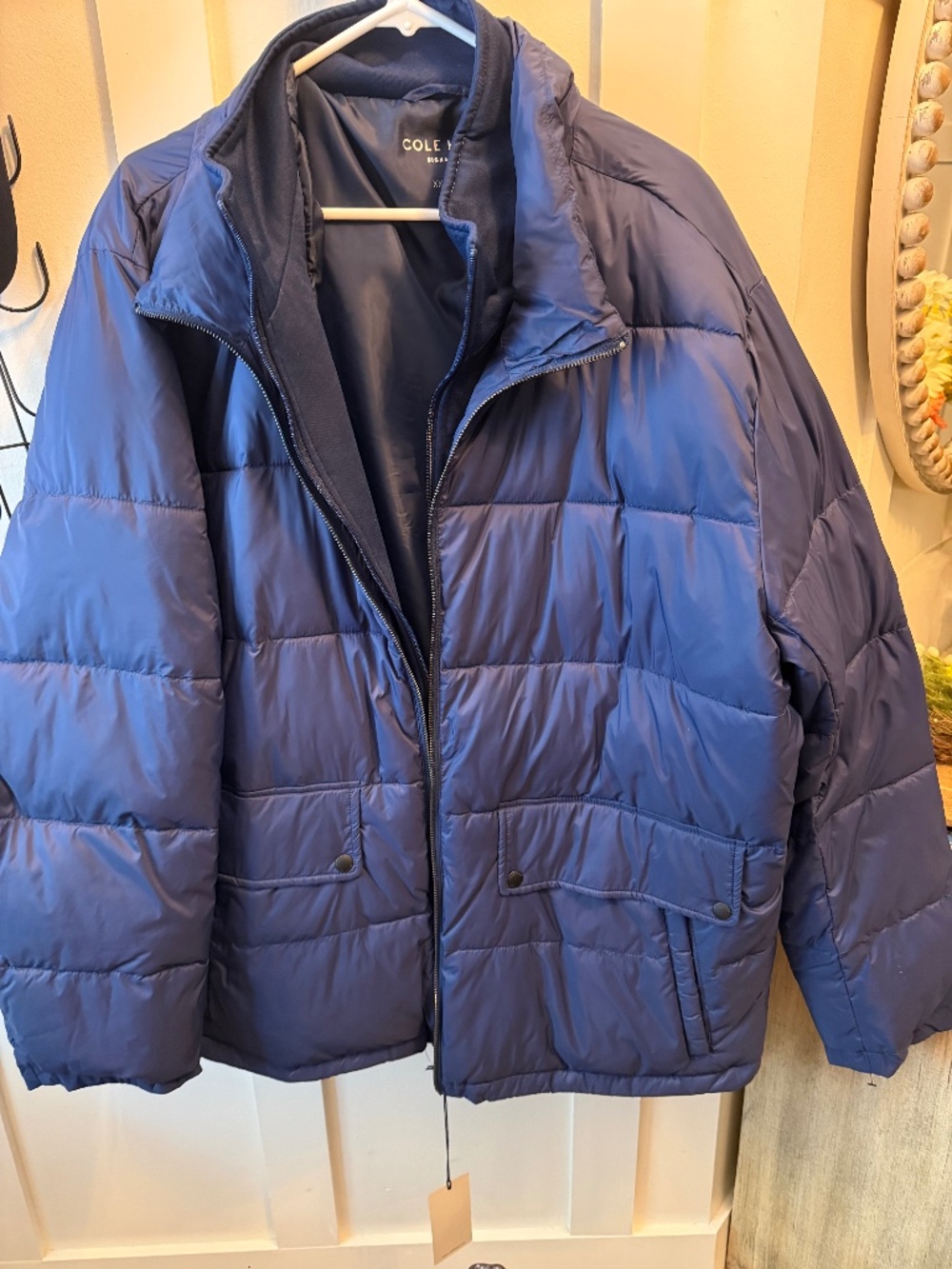 Cole Haan Mens Navy Insulated Jacket, XXL